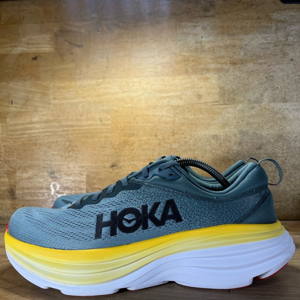 Hoka One One Bondi 8 REFLECTIVE Mens Size 12 Running Shoes Sneakers Goblin Blue - Picture 6 of 15